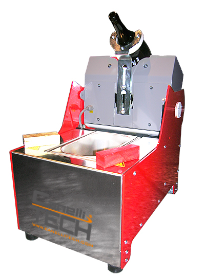 Semiautomatic bottle shellac machine