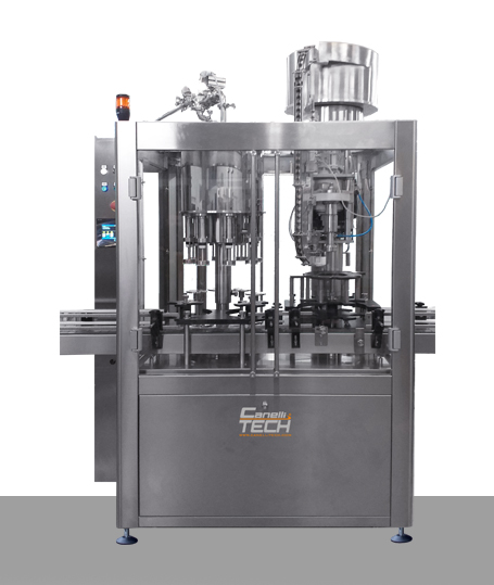 automatic rinsing-filling-capping monoblock for oil and semi-soluble products