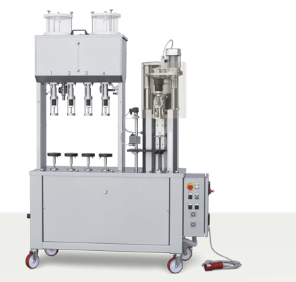 semi-automatic high vacuum filler monoblock with capper for aluminium screw caps