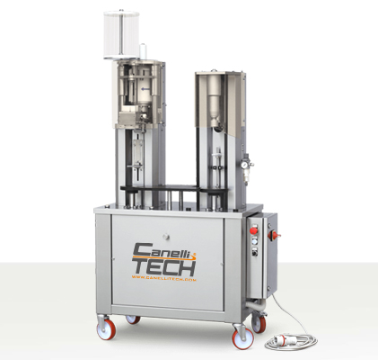 monoblocco tappatore champagne gabbiettatrice semiautomatica